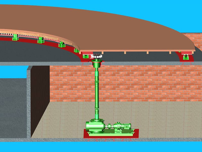 Vertical-Drive revolving restaurant system